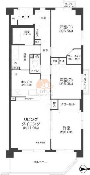 エンゼル氷川台コート１401間取図