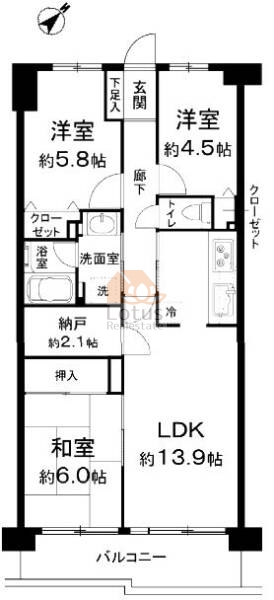 コスモ一之江2階間取図