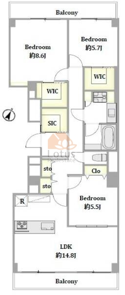 御殿山スカイマンション402間取図