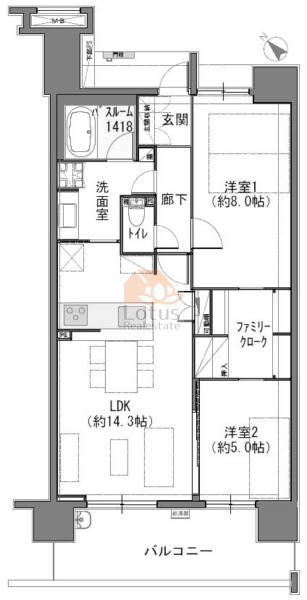 シャリエ西巣鴨1304間取図