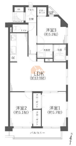 グレースヒル水元公園208間取図