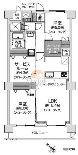 日商岩井宇喜田町マンション214間取図