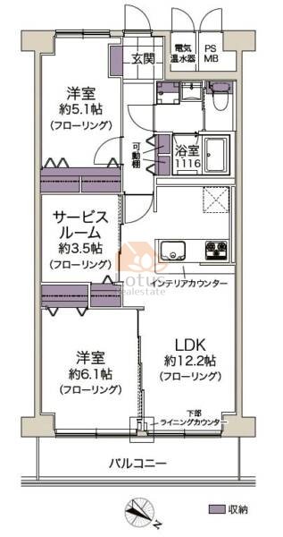 西大島スカイハイツ203間取図