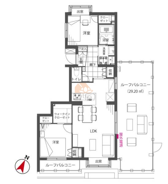 アクシルコート千早町501間取図