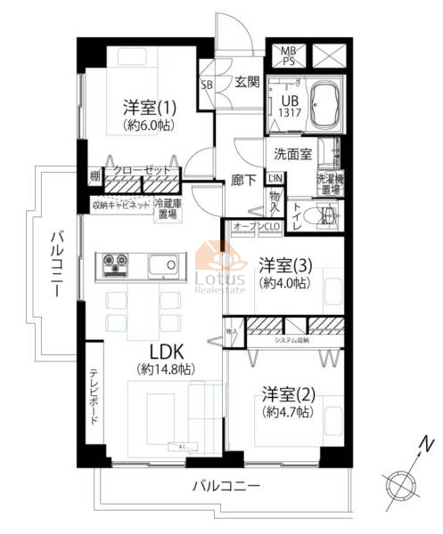 向島パークハイツ703間取図