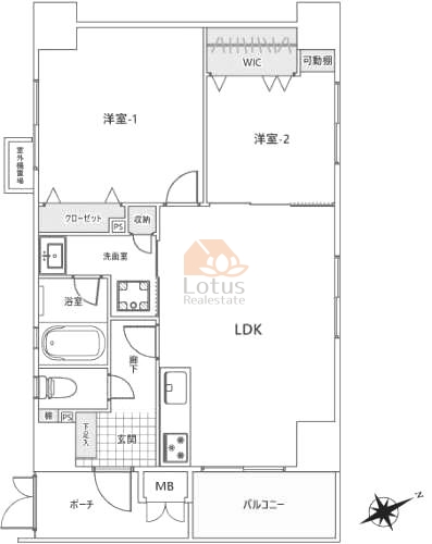 クリオ南大井壱番館506間取（2LDK）