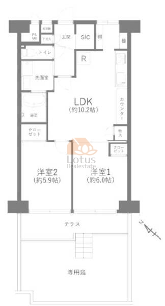 マンハイム白鳥102間取図