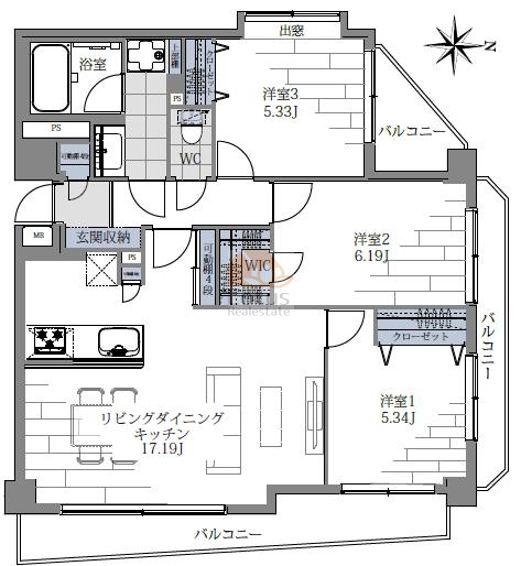 藤和シティホームズ高円寺２702間取図