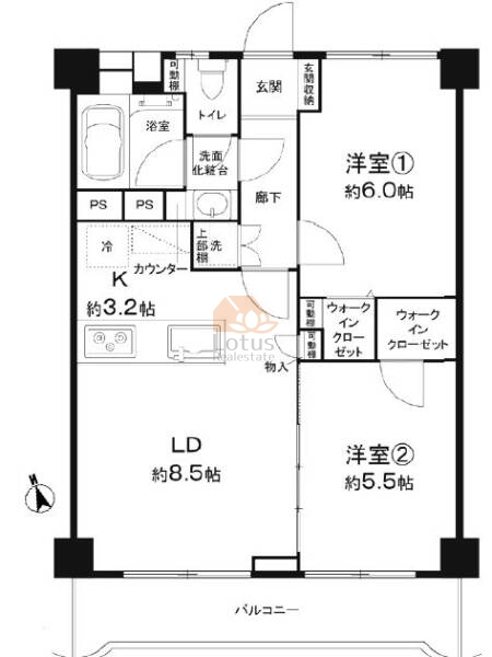 グランテラッセ西早稲田405間取図