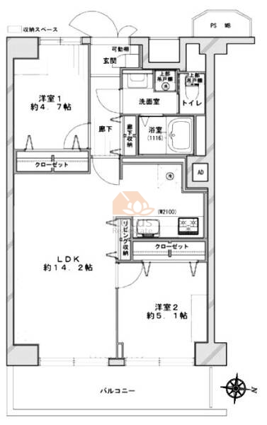 新小岩ガーデンハイツ418間取図