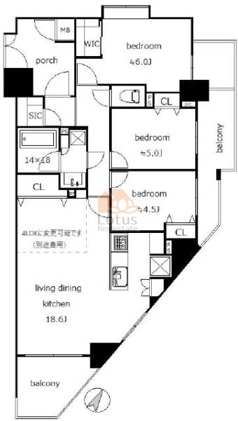 マトール鹿浜ライフスクエア1301間取図