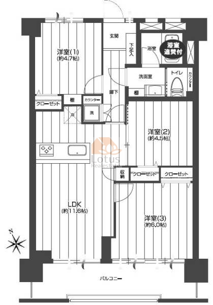 南砂四丁目住宅1208間取図