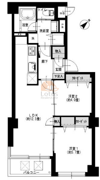 ジュウェル小石川304間取図