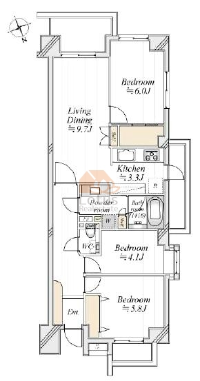 シティコート広尾312間取図