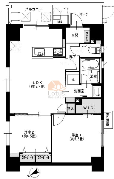 クリオ南大井壱番館906間取図