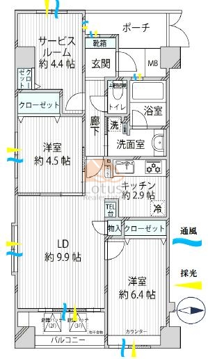 アートコート菊川201間取図