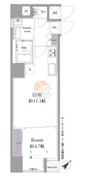 カーサ蔵前207間取図