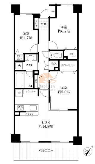 セントラルコート瑞江206間取図