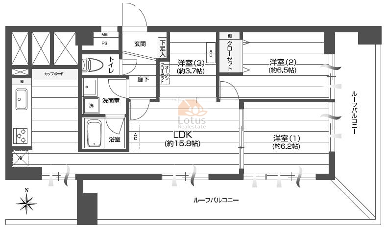 コーシン王子マンション806間取図