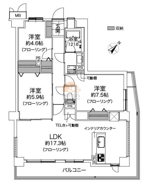 モアステージ西葛西207間取図