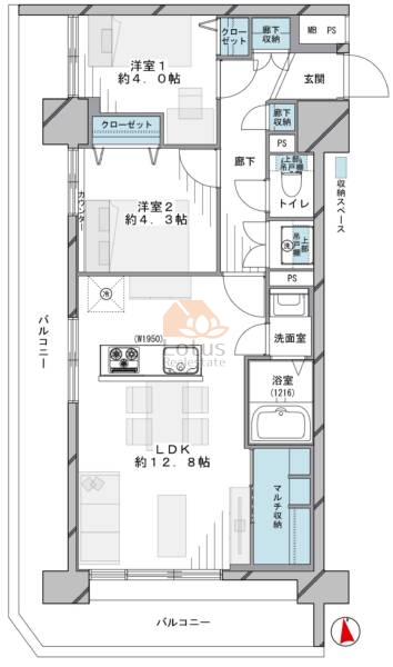 ライオンズマンション練馬707間取図