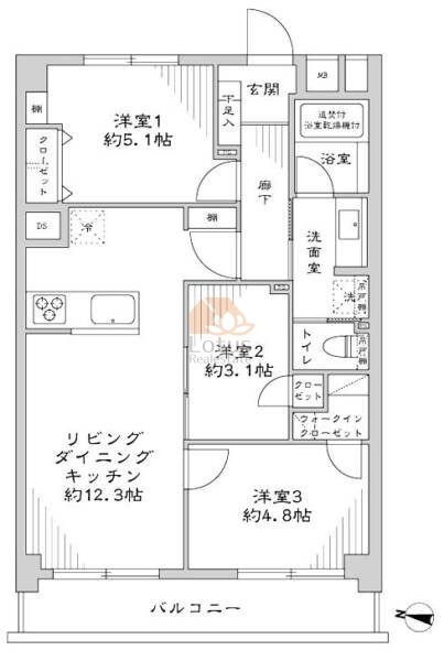 竹の塚ハイリビング207間取図