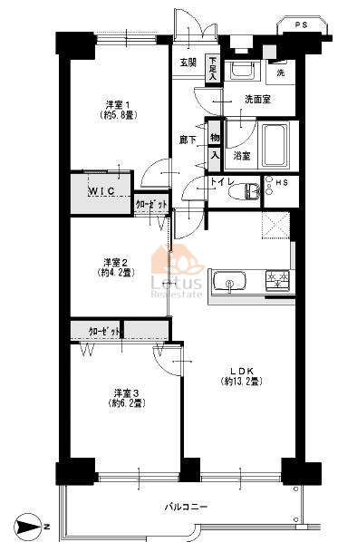 大島スカイハイツ815間取図