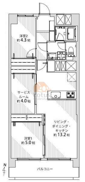 中野本町マンション808間取図