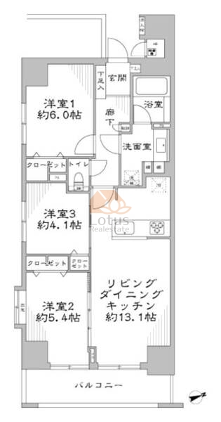 ランドステージ北千住ジョイフロント307間取図