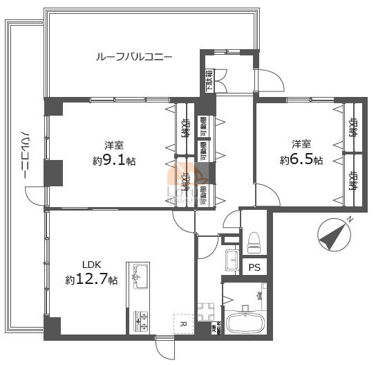 ラシャンス立花701間取図