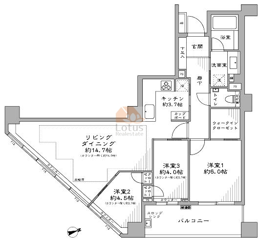 パークホームズ世田谷梅丘413間取図