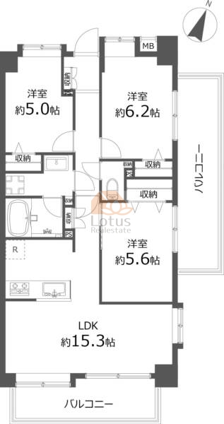 バームステージ竹の塚804間取図