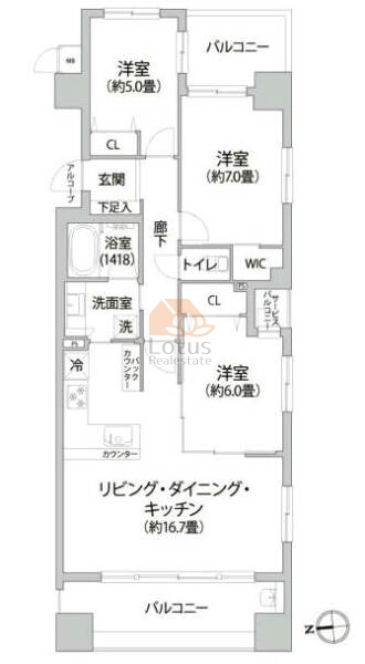 葛西駅前グリーンホームズ2402間取図