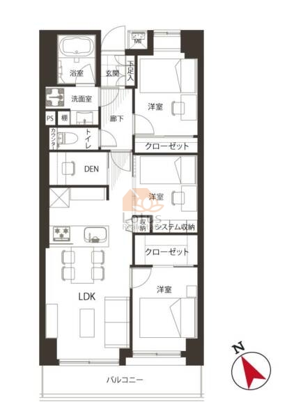 藤和シティコープ町屋２203間取図