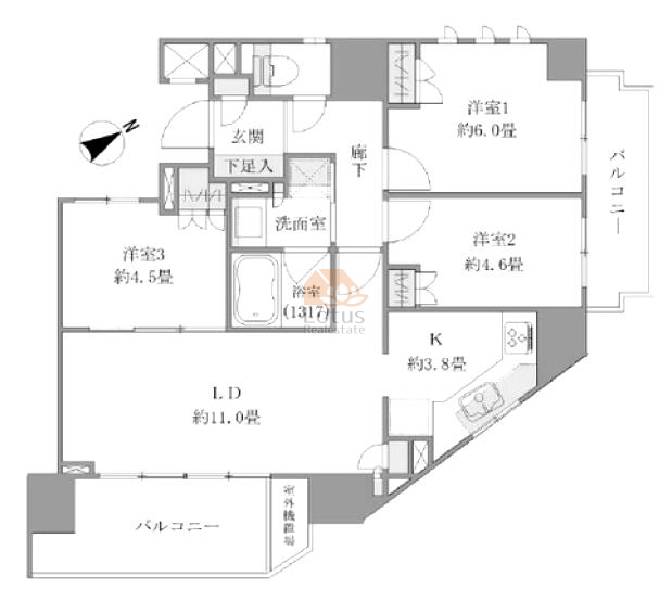 ライオンズ北赤羽レジデンス405間取図