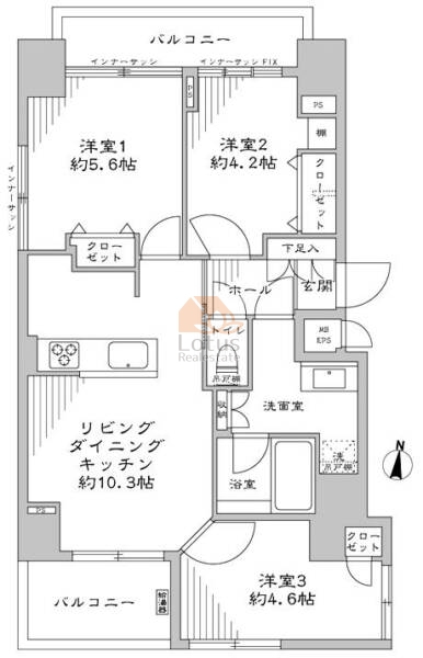 シティポート錦糸町2902間取図