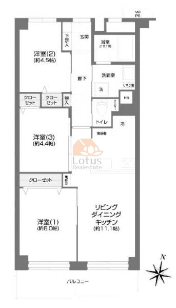 木場ハイツ218間取図