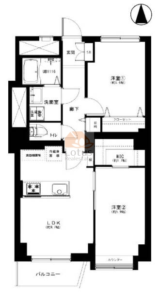 京王南台コーポラス4-5間取図