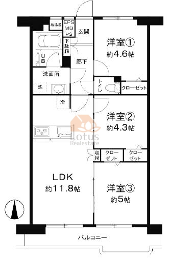 トーア辰巳マンション715間取図