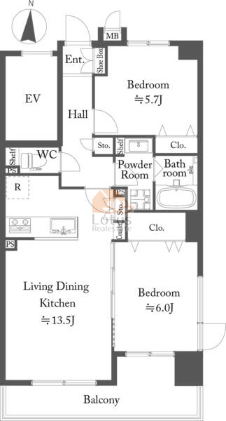 キャッスルマンション亀戸立花502間取図