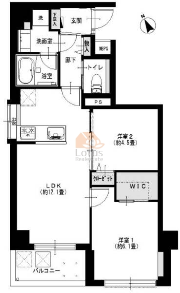 ライオンズマンション門前仲町第２1001間取図