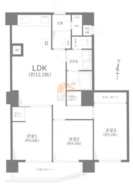 日商岩井第2方南町マンション409間取図