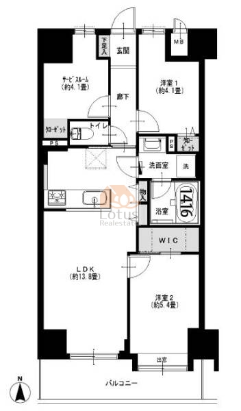 ダイアパレス田端204間取図