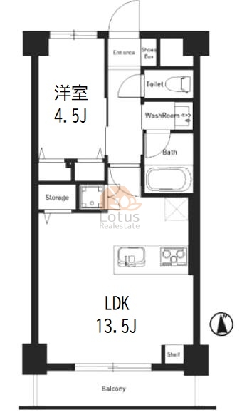 中銀上野小島マンシオン503間取図