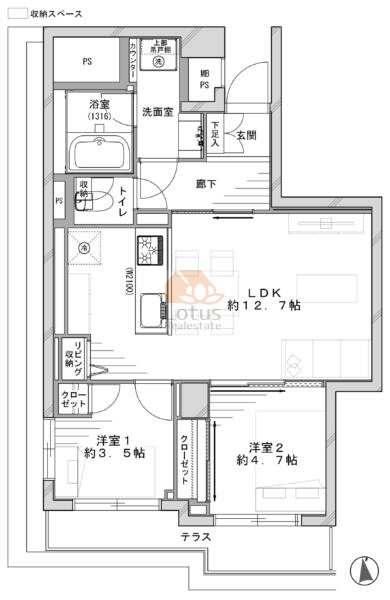 朝日プラザ北新宿603間取図