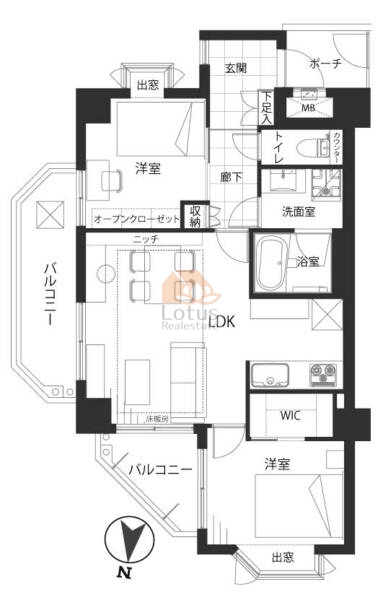 朝日マンション御殿山408間取図