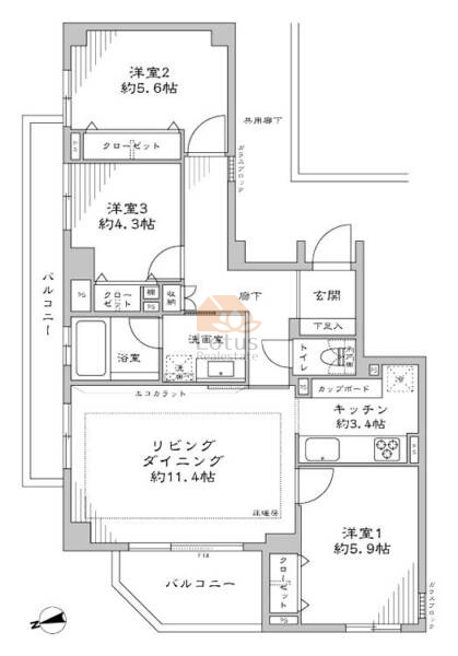 パークハウス高円寺南桃園210間取図