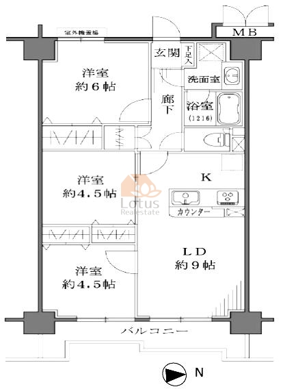 ダイアパレスグランヤード北綾瀬704間取図