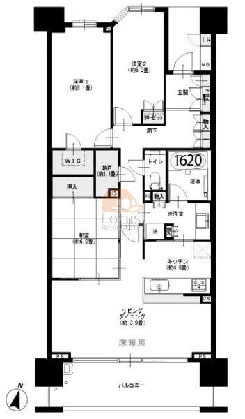 アクアテラ1212間取図