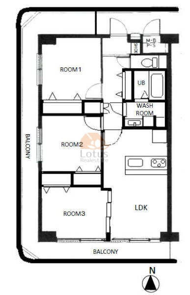 洋伸東大島マンション203間取図